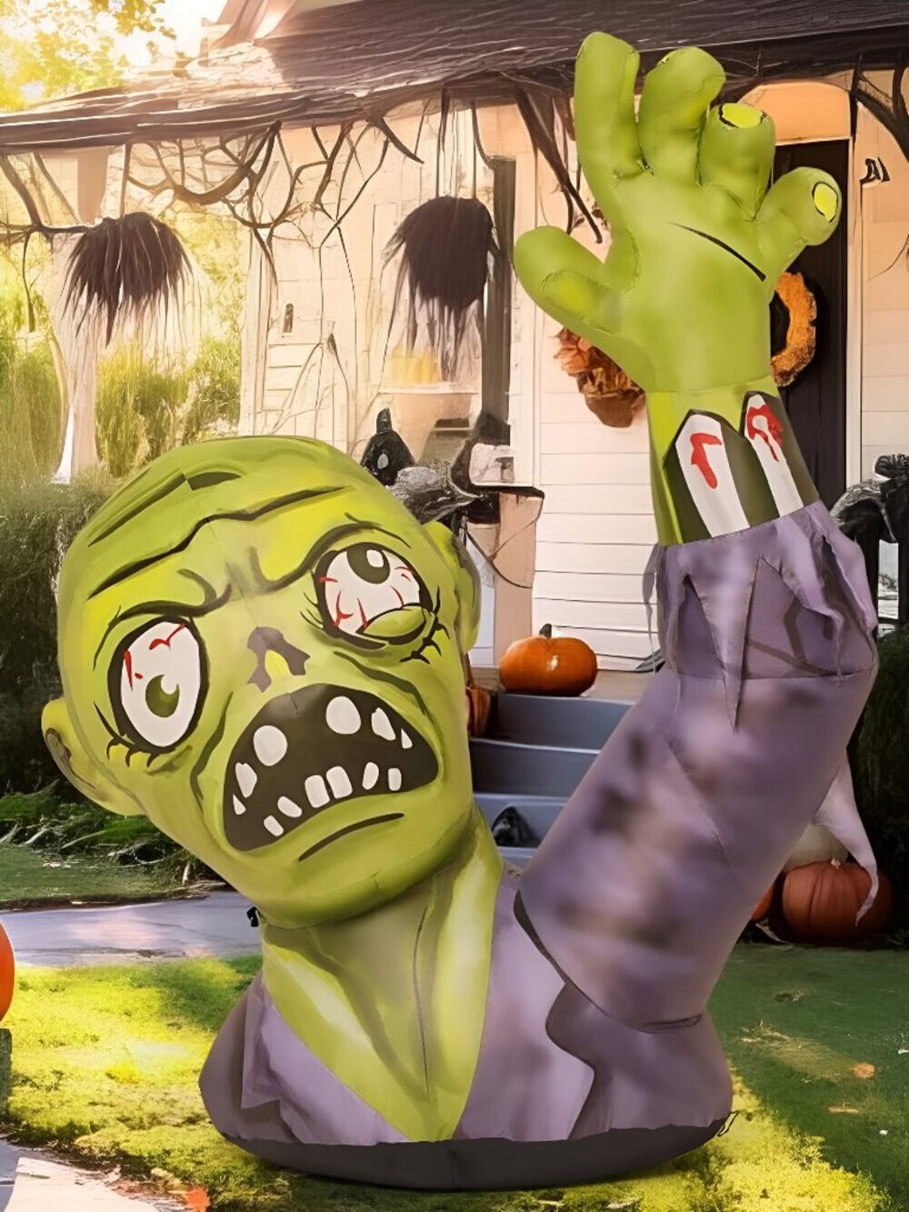 5.2 FT Halloween Inflatables Zombies Outdoor Decorations Blow Up Yard